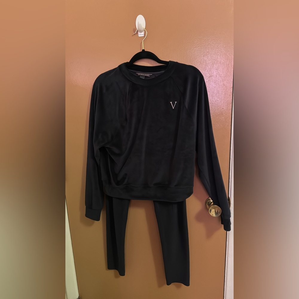 Victorias Secret velour legging and crew neck set